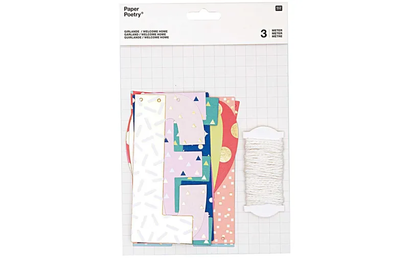 Rico Design Girlande Welcome Home 3 m, multicolore