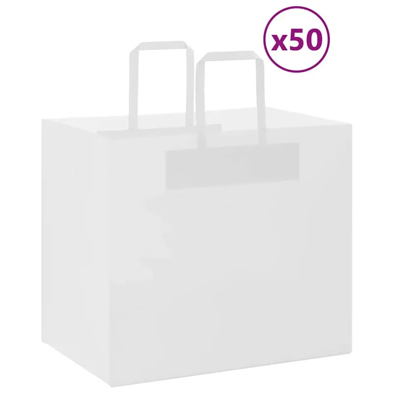 Papiertragetaschen 50 Stk. mit Henkeln Weiß 32x22x28 cm