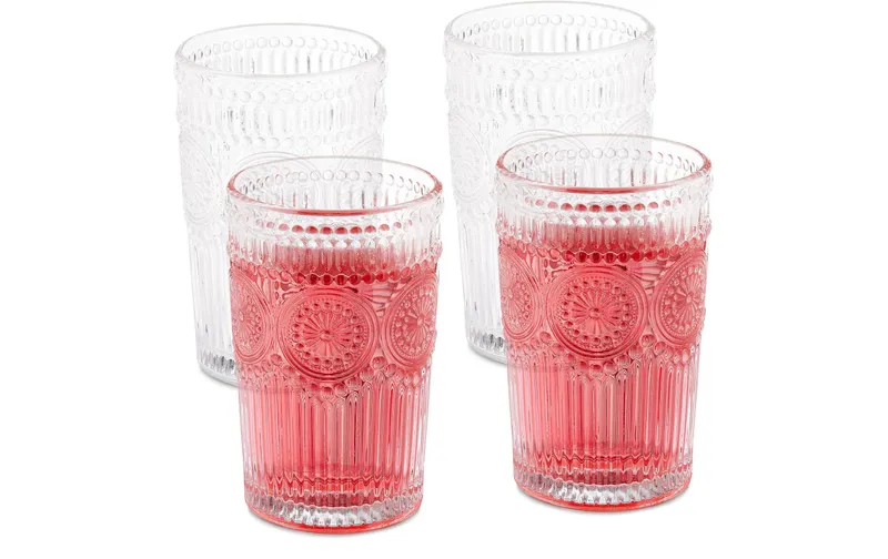 relaxdays Trinkglas 4er Set, 400 ml