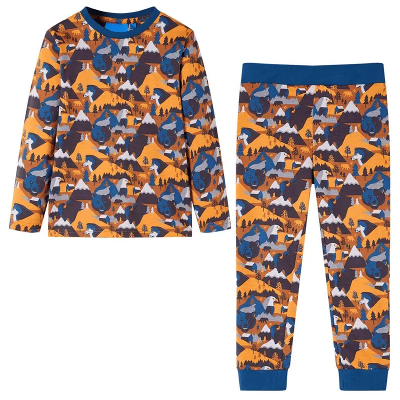 Pyjamas enfants manches longues cognac 128