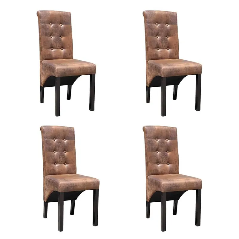 Esszimmerstühle 4 Stk. marrone Kunstleder