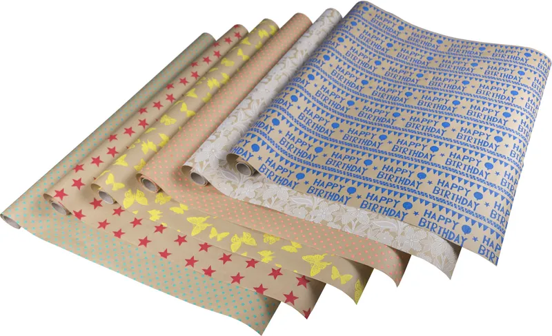 Geschenkpapier mit 6 Motiven