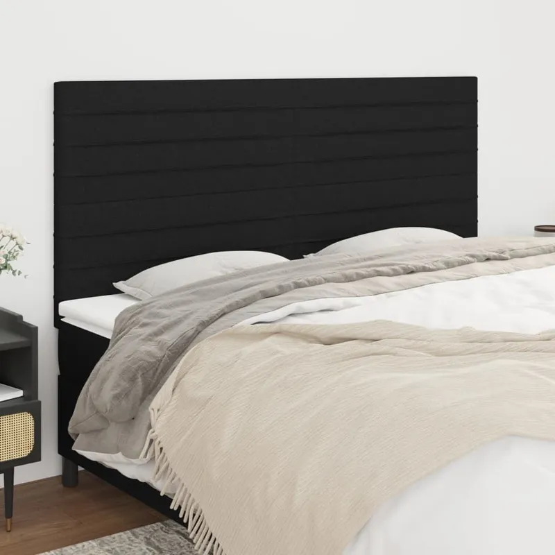 Kopfteil nero 200 x 5 x 118/128 cm tessuto
