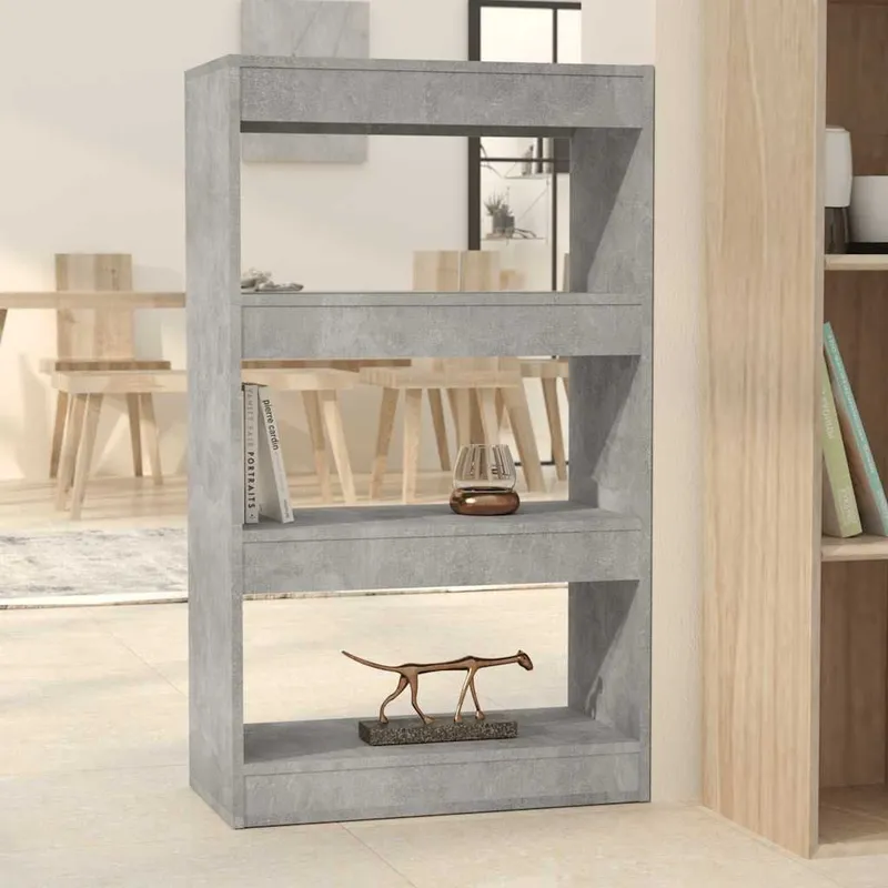 Bücherregal/Raumteiler Betongrau 60x30x103 cm engineered wood
