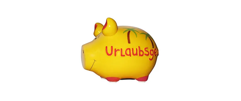 G. Wurm Spardose Urlaubsgeld 12.5 x 9 x 9 cm