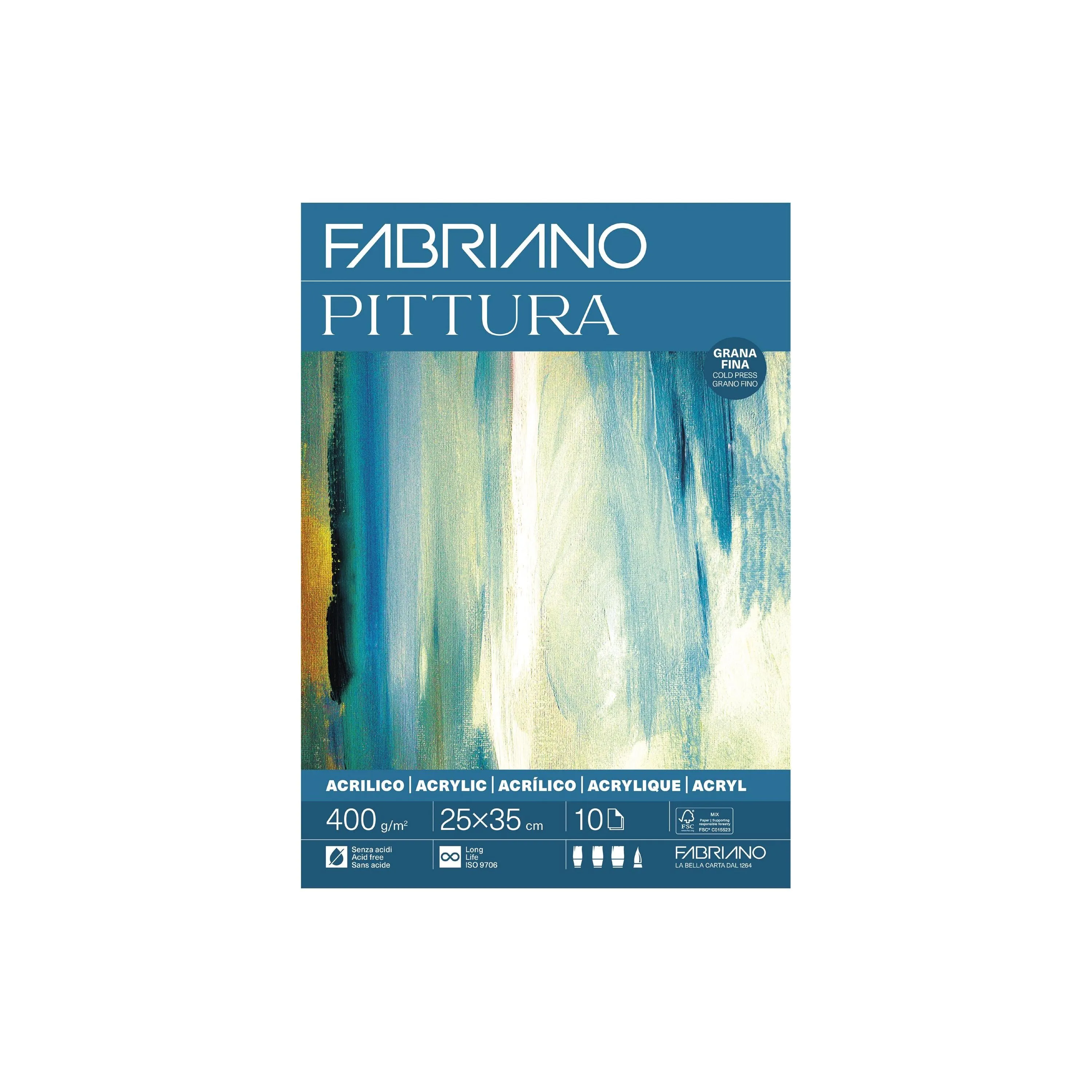 Fabriano Acrylpapier Pittura 400 g/m², 10 Bl, kalt gepresst