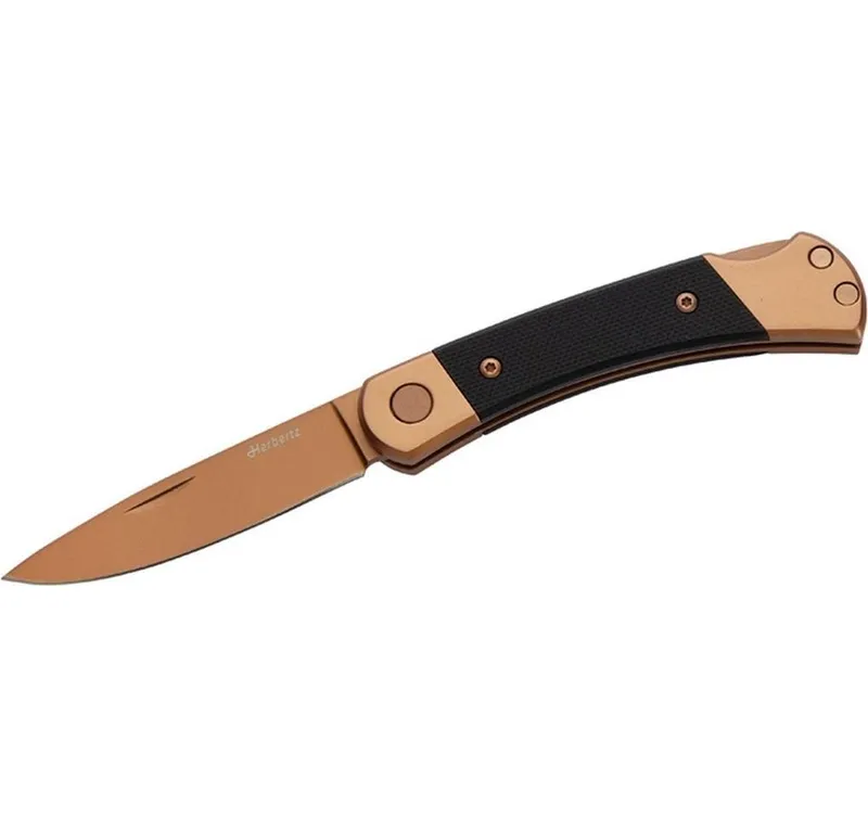 Herbertz Taschenmesser Titanbeschichtung Rosengold D2, Small, Black