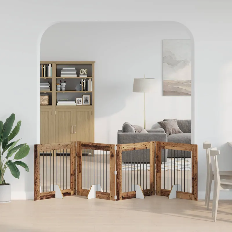 Klappbares Hundetor con Ständern 4 pz. legno antico 321 cm