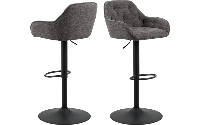 AC Design Barhocker Brooke, 2 pieces, 52 x 109 cm, anthracite