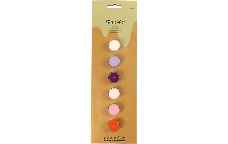 Creativ Company Acrylfarbe Hobbyfarbe Plus Color 6 x 5 ml, Lila-Pink