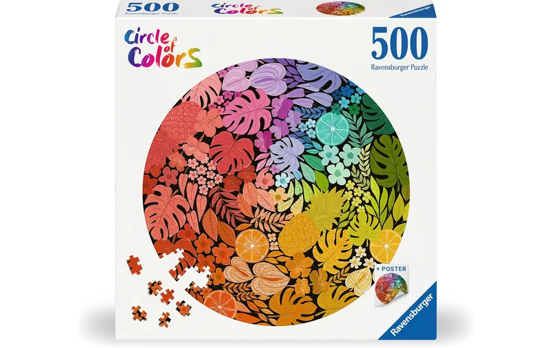 Ravensburger Puzzle Circle of colors – Tropical 500 Teile, rund