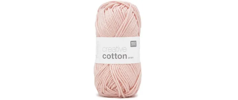 Rico Design Wolle Creative Cotton Aran 50 g, Pastellrosa