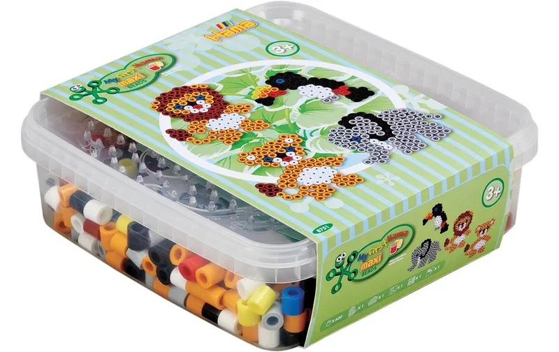 Hama Bügelperlen-Set Maxi Löwe Elefant 600 Perlen multicolour