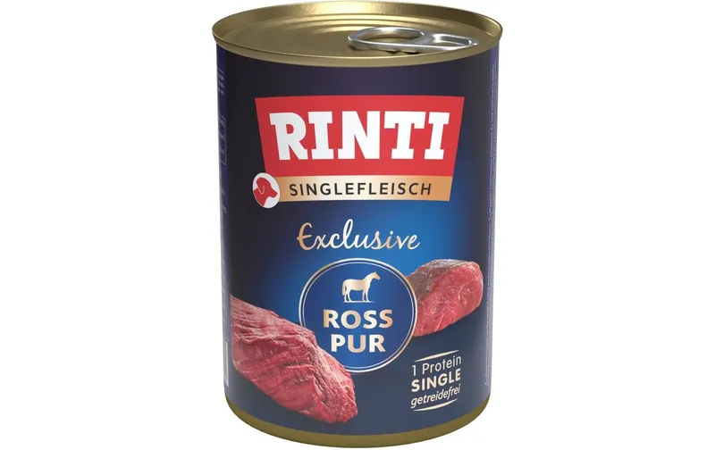 Rinti Nassfutter Singlefleisch Exclusive Ross Pur, 400 g