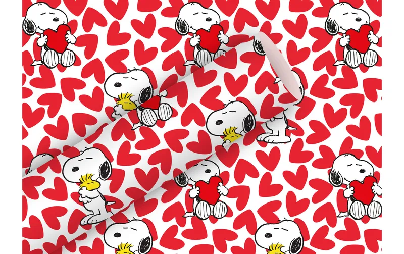 brun + Company Geschenkpapier Snoopy Love rouge 2 m x 70 cm