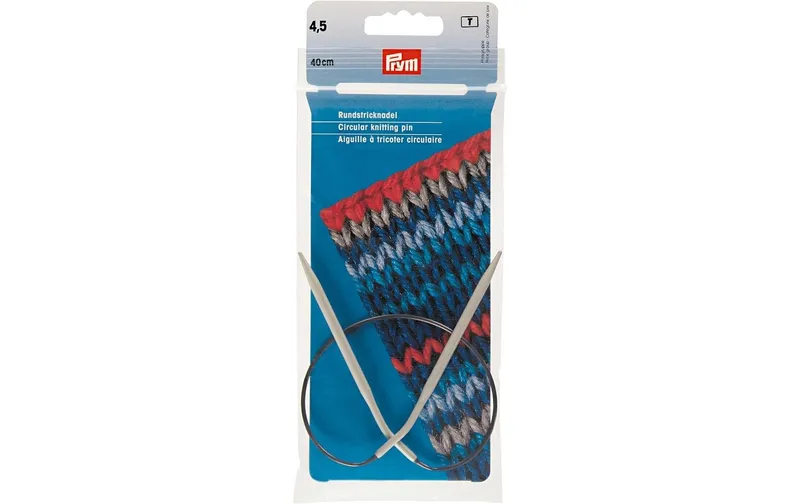 Prym Rundstricknadel Alu, gris 4.50 mm x 40 cm, 1 pièces