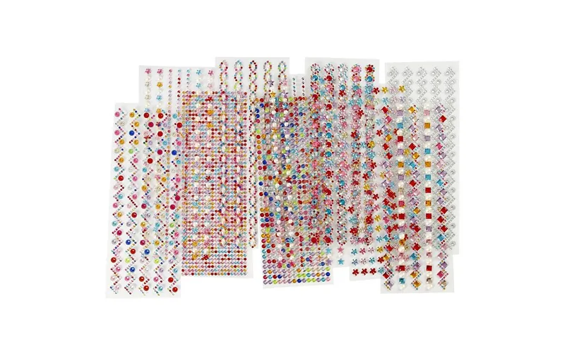Creativ Company Schmucksteine Selbstklebend 12 Blatt, multicolore
