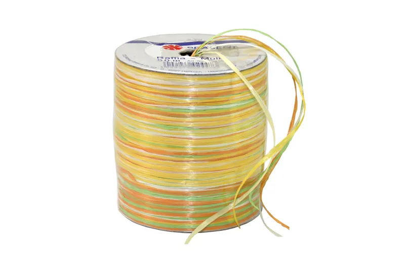 Pattberg Geschenkband Raffia Multi 50 m, Gelb/verde/Orange