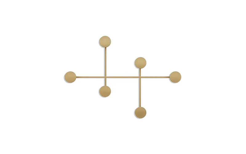 Wallxpert Wandgarderobe Dama 6 Haken, Gold