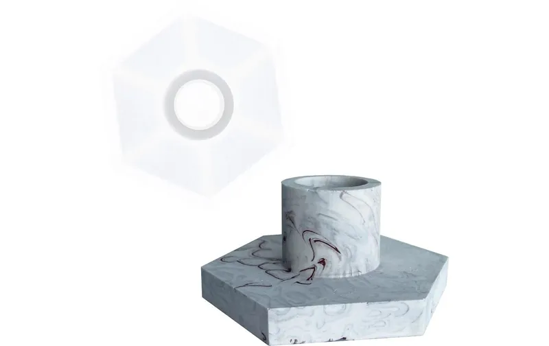 Jesmonite Giessform Kerzenhalter 10 cm x 5 cm x 8.2 cm