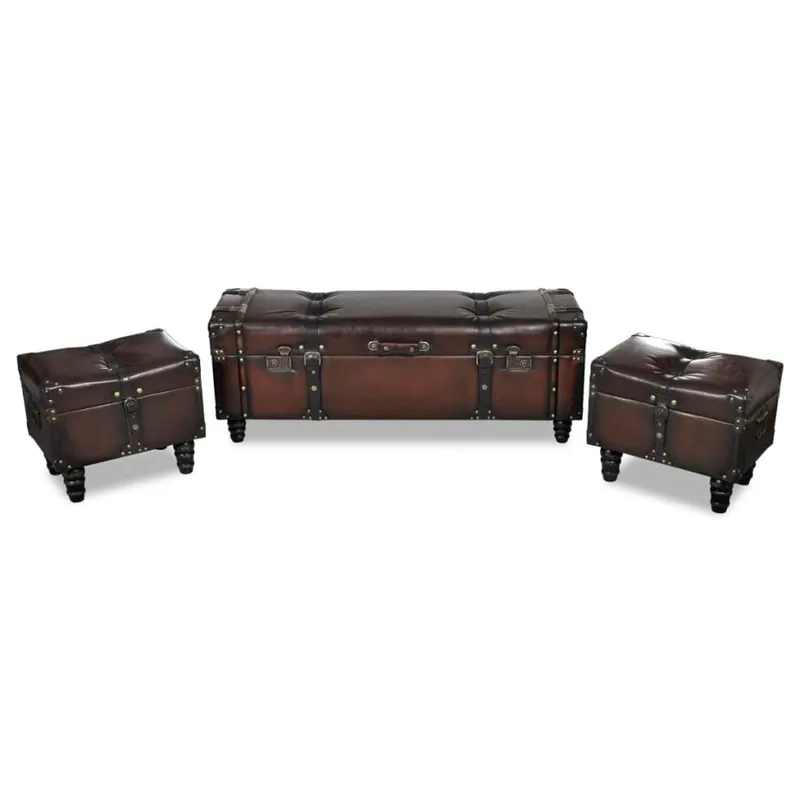 Sitztruhen-Set 3 Stk. brown