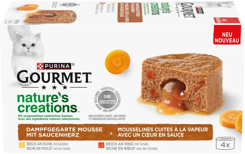 Purina Gourmet Nassfutter naturele's Creation Schmelzender Kern Huhn 4 x 85g