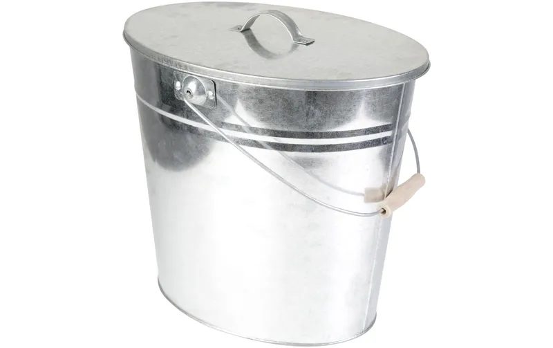 Kamino Ascheeimer mit Deckel, 24 l, Silber
