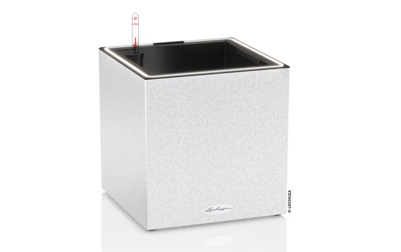 Lechuza Blumentopf Canto Stone 30 Low LED, Quarzweiss