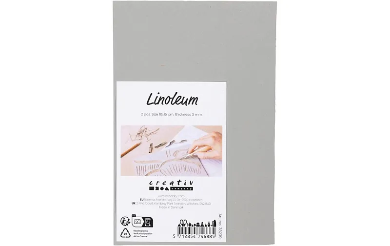 Creativ Company Stempel Zubehör Linoleumplatte 10 x 15 cm, 2 pezzi