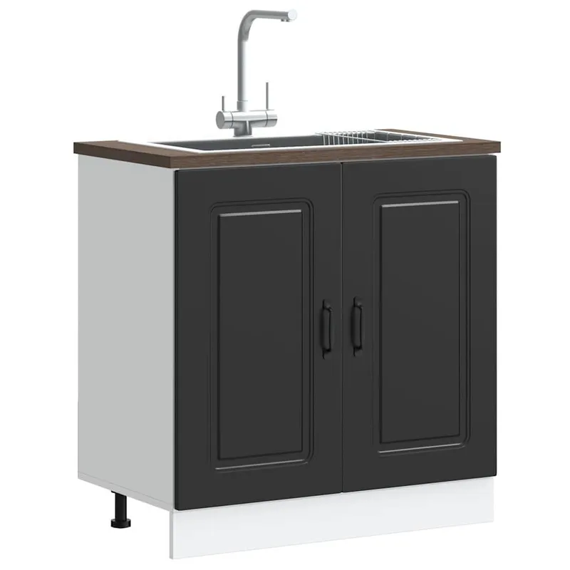 Spülenunterschrank Kalmar black 80x46x81,5 cm engineered wood