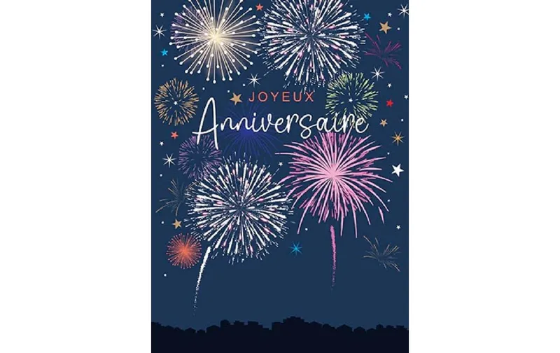 Cart Glückwunschkarte Anniversaire 22 x 31 cm