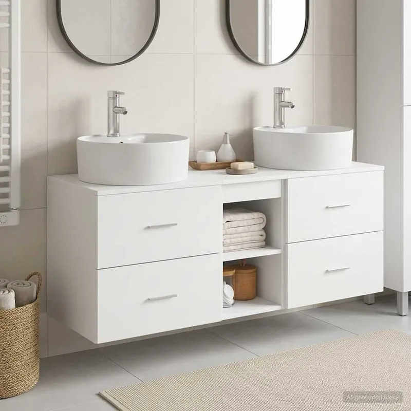 Badezimmerschrank-Set 3 stk. white 49,5 x 44,5 x 65 cm