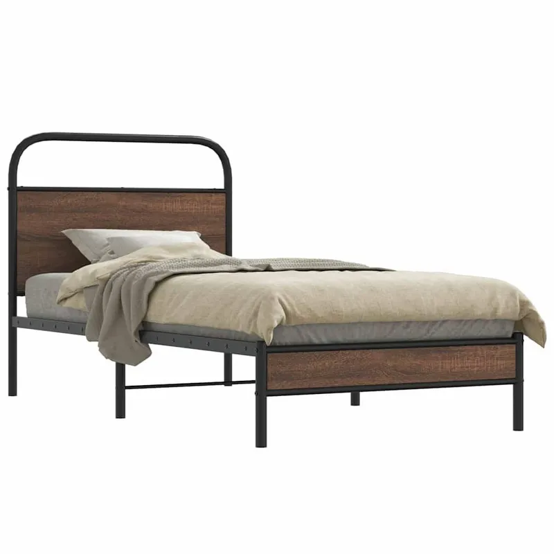 struttura letto senza materasso 90x200 cm marrone roveren-Optik