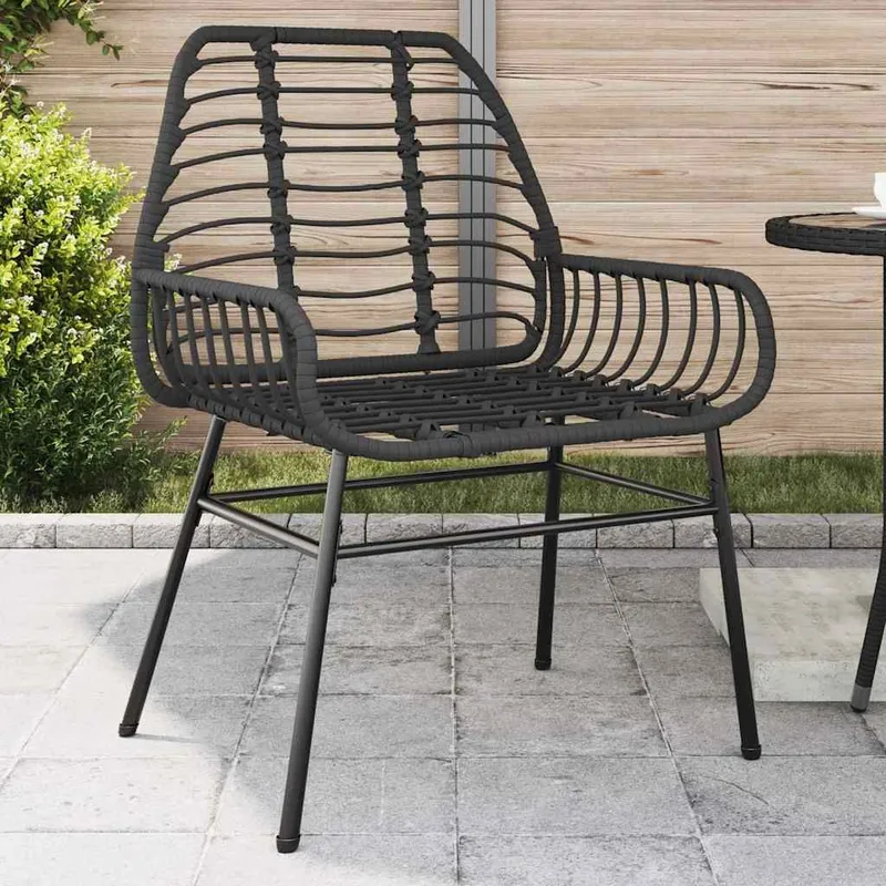 Gartenstühle 2 Stk. nero Poly Rattan