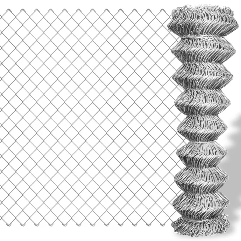Clôture à mailles losangées Acier galvanisé 15x1,25 m Argenté