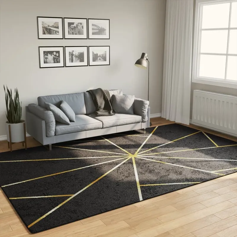 Teppich Waschbar nero e Golden 190x300 cm