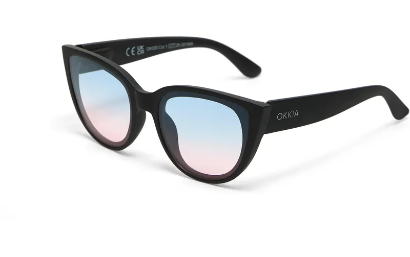 OKKIA Sonnenbrille Silvia Black, Blue Pink Lens