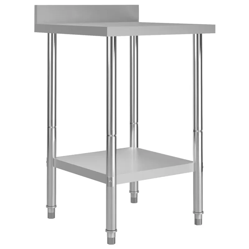 Table de travail de cuisine avec dosseret 60x60x93 cm Inox