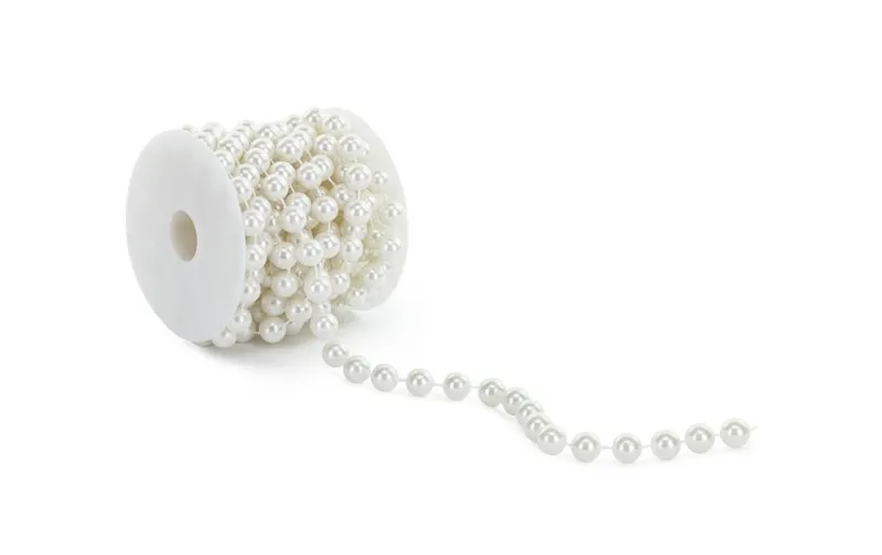Partydeco Perlenkette, 1.2 x 500 cm, blanc