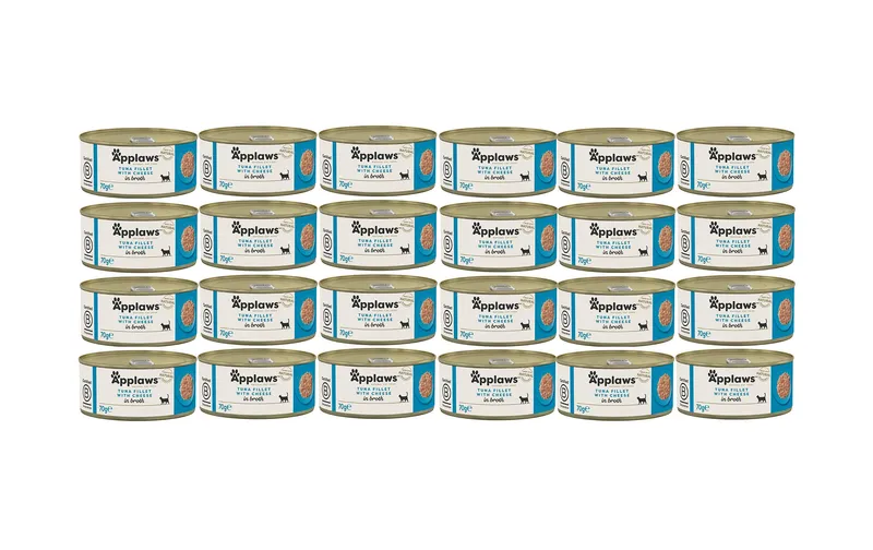 Applaws Nassfutter Dose Thunfischfilet & Käse in Brühe, 24 x 156 g
