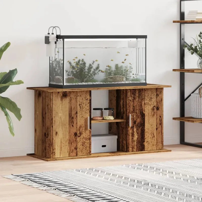 Support pour aquarium vieux bois 121x41x58 cm bois d'ingénierie