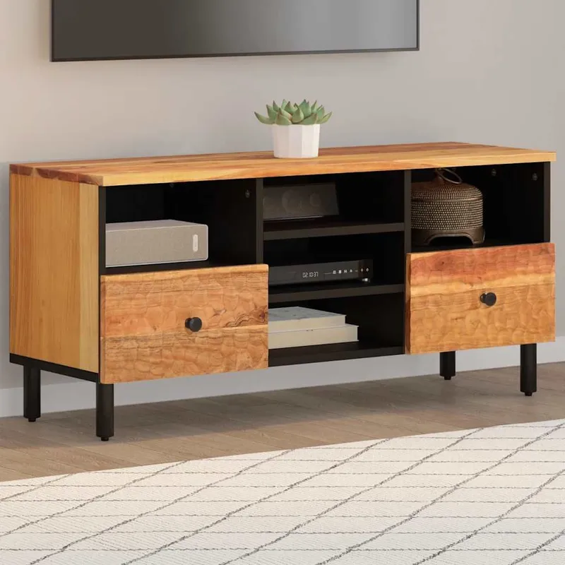Mobile TV 100x33x46 cm in Legno Massello di Acacia