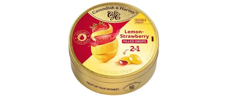 Cavendish & Harvey Lemon-Strawberry Filled Drops 175 g