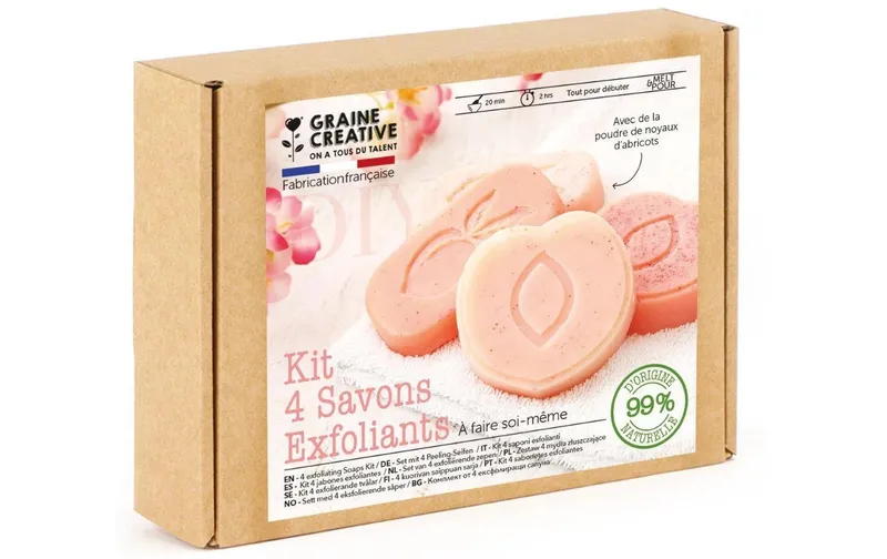 Graine Créative Seifen Peeling DIY Kit Kokosnuss Aprikosen-Peeling