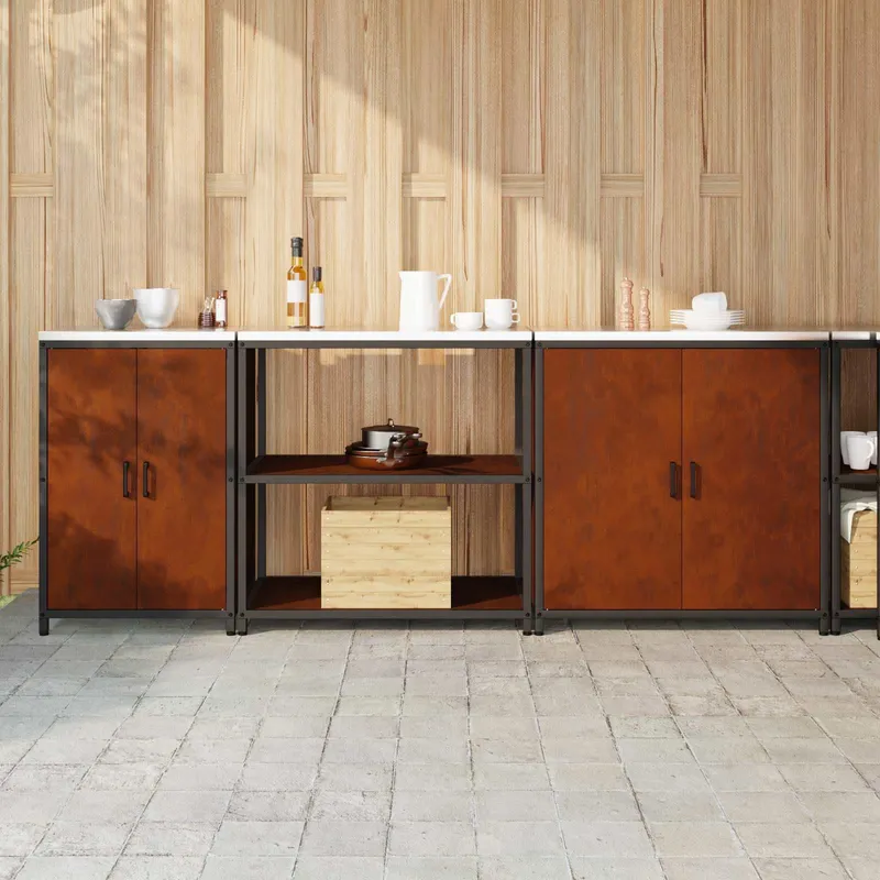 Ensemble de rangement cuisine HATTEM 3 pc Rouillé Acier