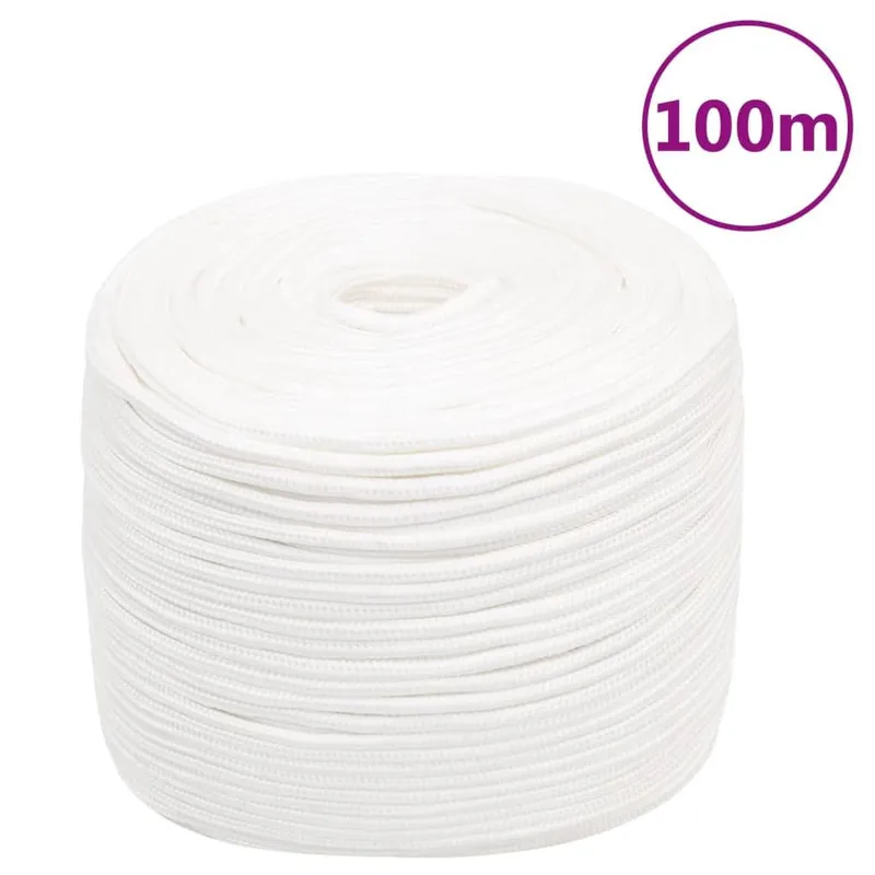 Corde de bateau Blanc complet 8 mm 100 m Polypropylène