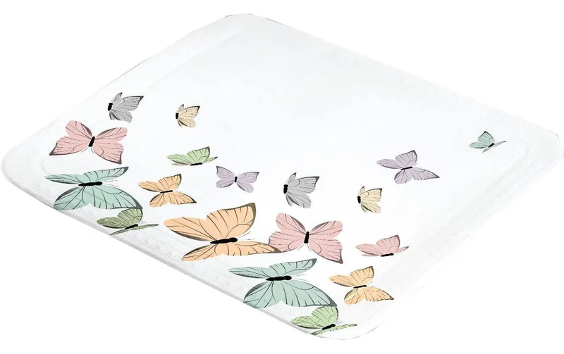 Kleine Wolke Duschwanneneinlage Butterflies 55 x 55 cm, multicolore/blanc