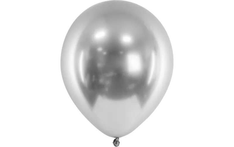 Partydeco Luftballon Glossy Silber, Ø 30 cm, 10 pièces