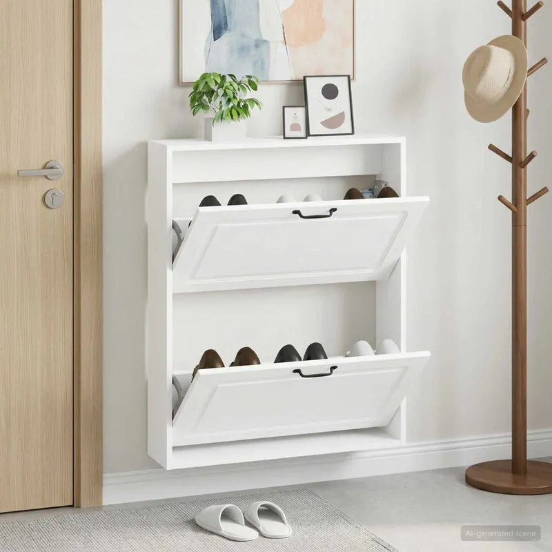 Wandmontierter Schuhschrank UTRECHT 71 x 17 x 86 cm white