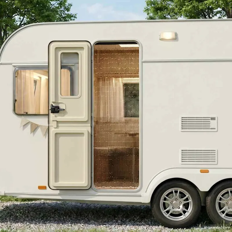 Insektenschutz-Türvorhang per Wohnmobil grigio scuro 56x185 cm Bambus